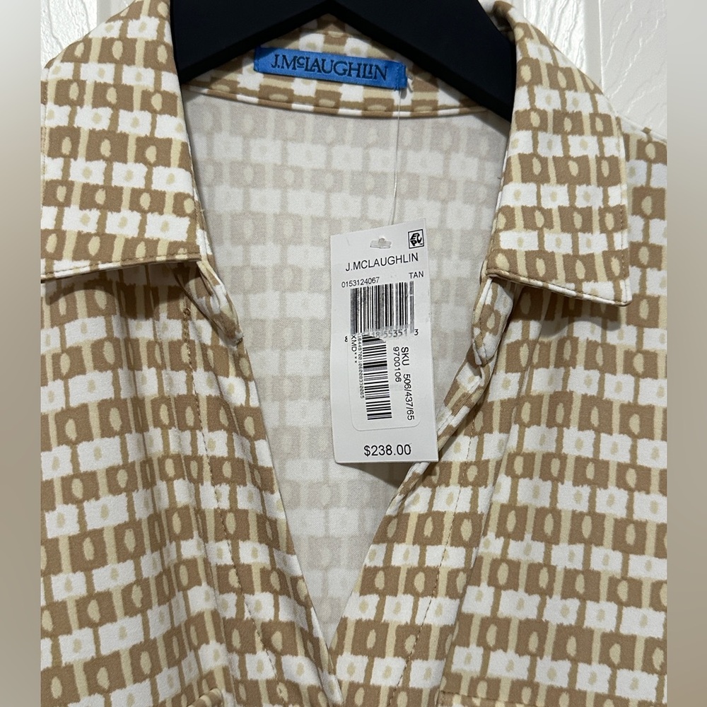 J. McLaughlin Beige Patterned Mini Dress - Picture 3 of 4